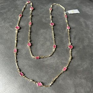 Kendra Scott Yazmin Gold Long Necklace in Berry Mix